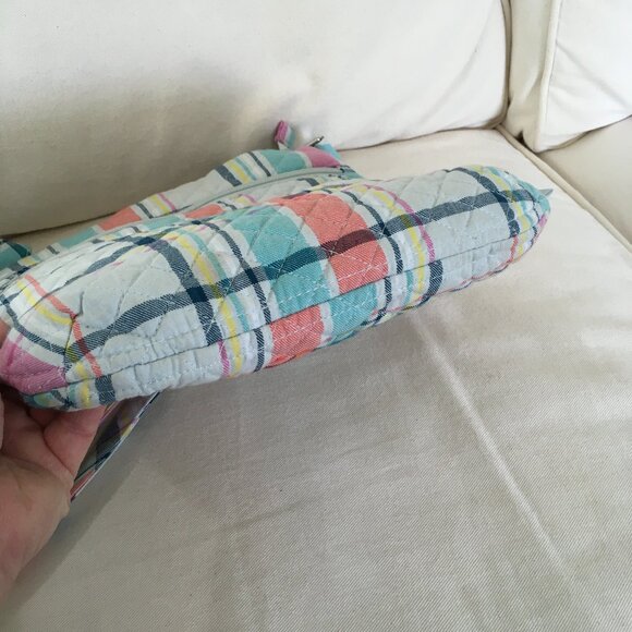 Vera Bradley Pastel Plaid Triple Zip Crossbody - Picture 7 of 11